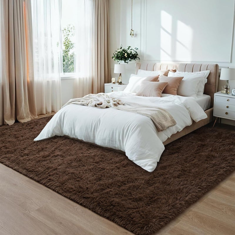 Foxmas Soft Fluffy Area Rugs for Bedroom Kids Room Plush Shaggy Nursery Rug Furry Throw Carpets for Boys Girls, College Dorm Fuzzy Rugs Living Room Home Decorate Rug, 3ft x 5ft, Black - Image 4